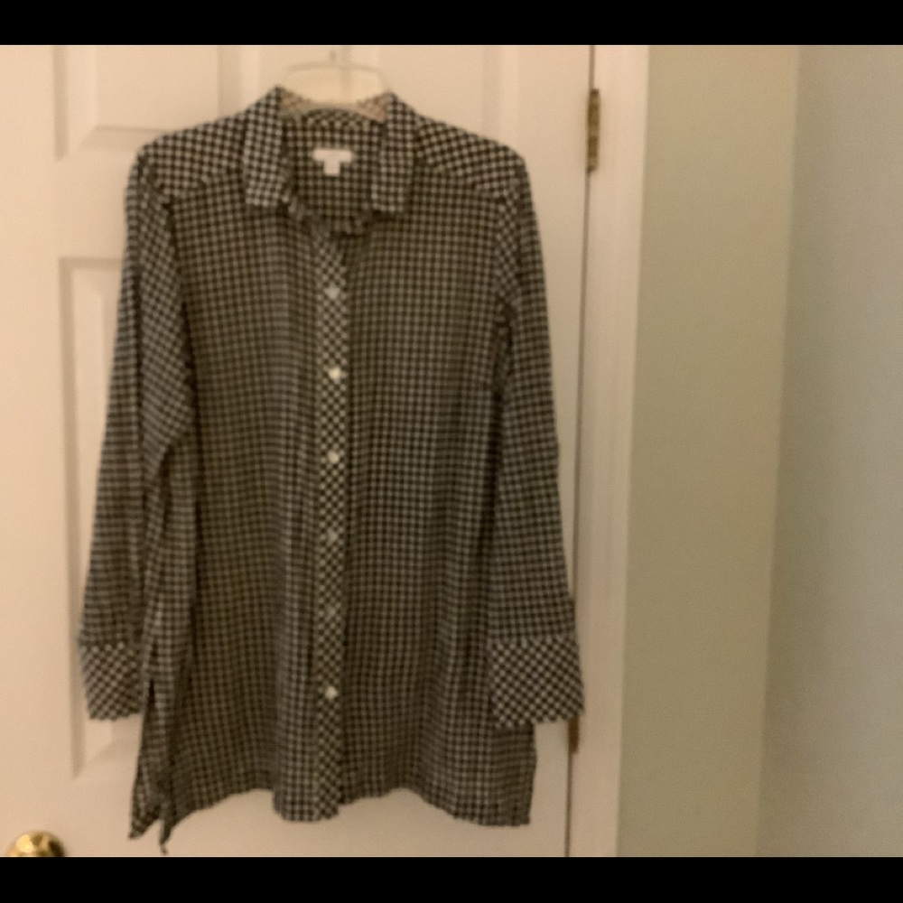 Textured Gingham Button Down Tunic. - image 4